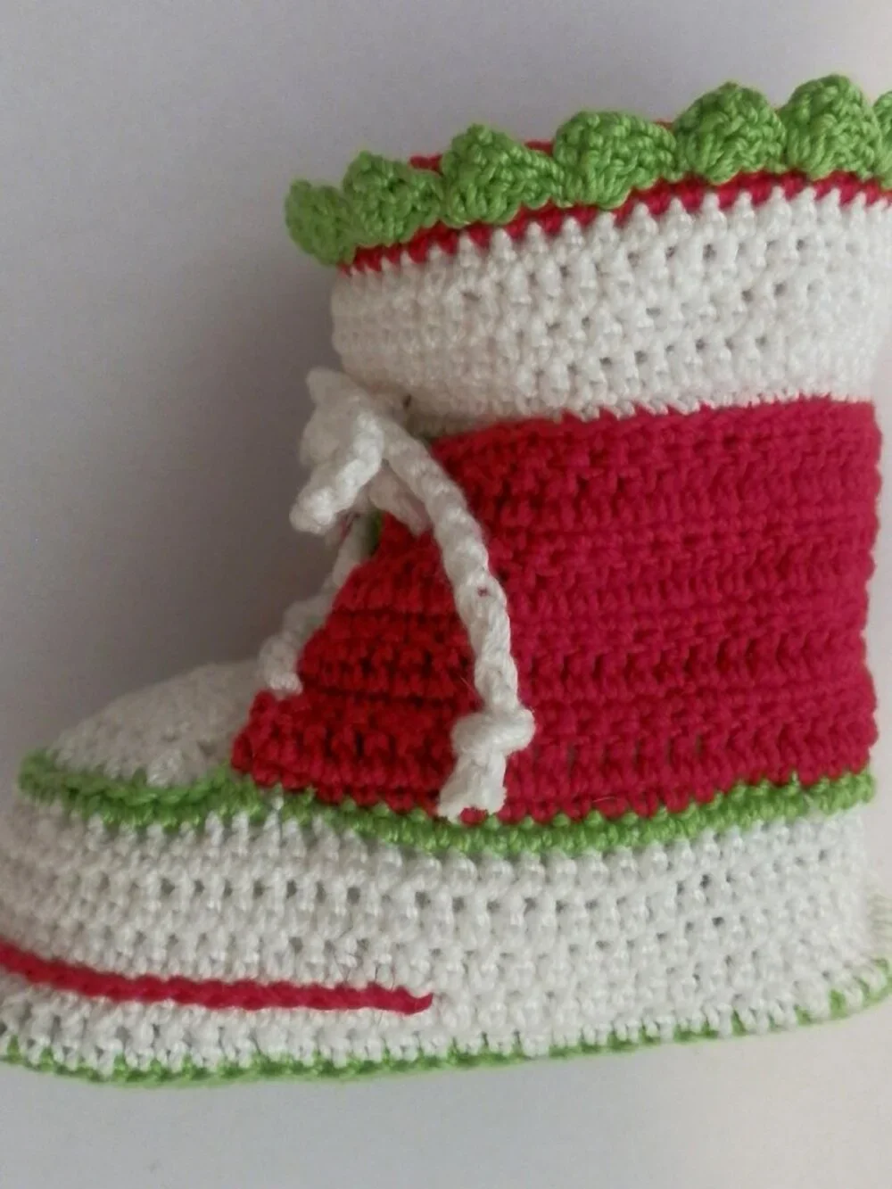 Hi-Top Tennis Shoes with attached Sock Thread Crochet Newborn